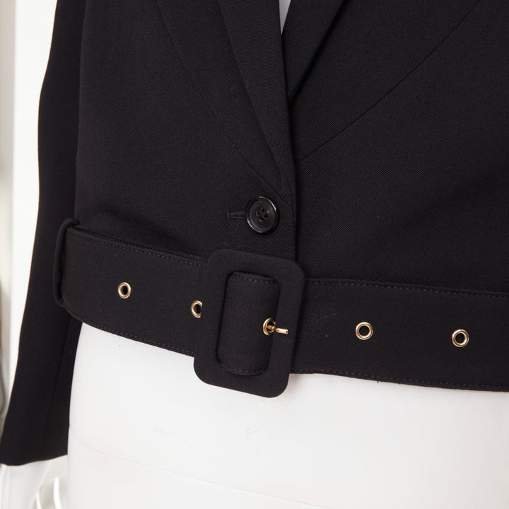 GIVENCHY black wool belted high low tailcoat jacket IT40 S