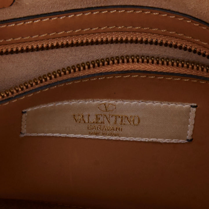 VALENTINO Rockstud Native Couture brown calfskin multi stone stud satchel bag