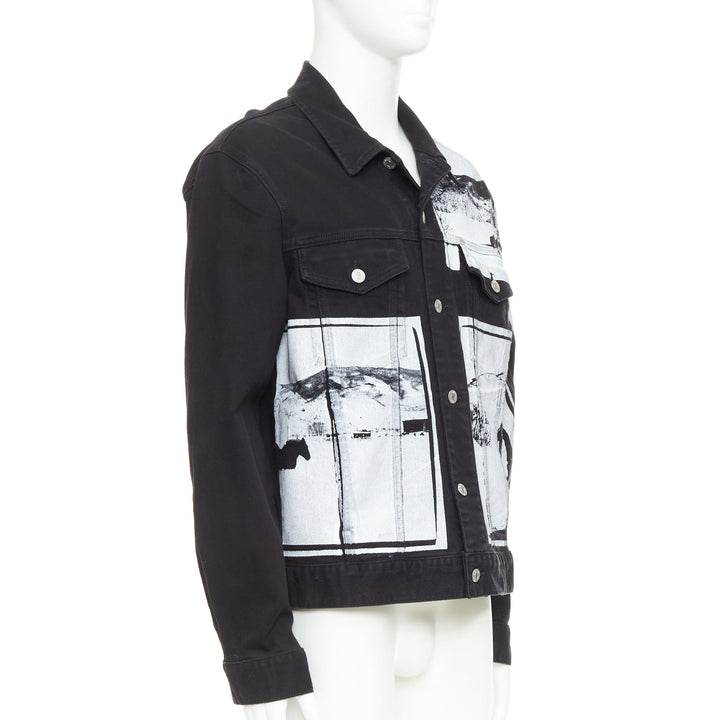 CALVIN KLEIN 205W39NYC Raf Simons Andy Warhol black pop art trucker jacket L