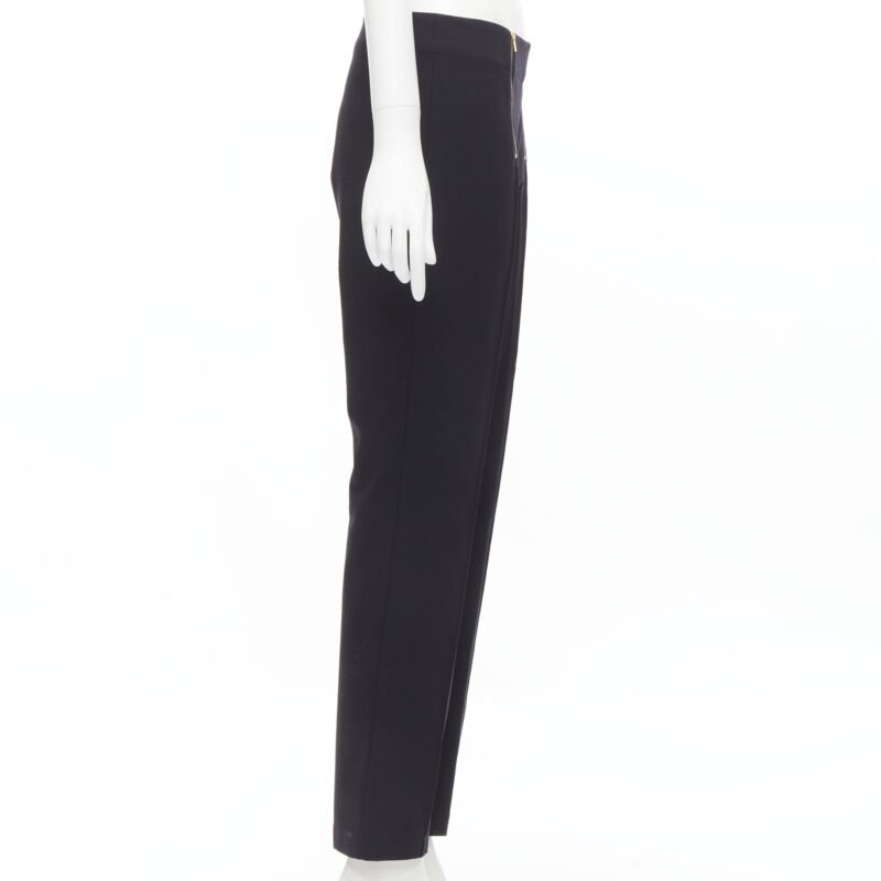 THE ROW black modal cotton dual gold zipper minimal legging pants XSXS