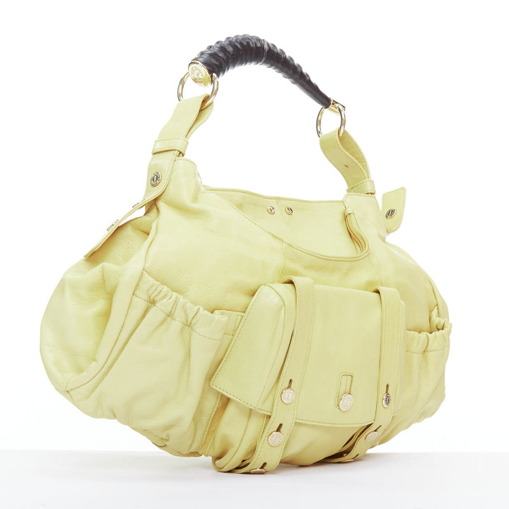 YVES SAINT LAURENT Mombasa butter yellow black horn shoulder bag