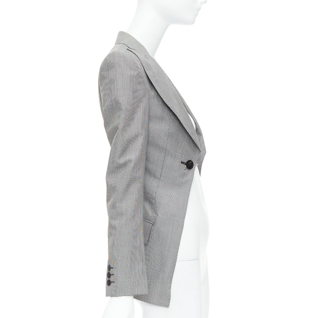 Female mannequin wearing Junya Watanabe 2009 Runway Grey Wool Women Blazers in Size  S | Available at JHROP