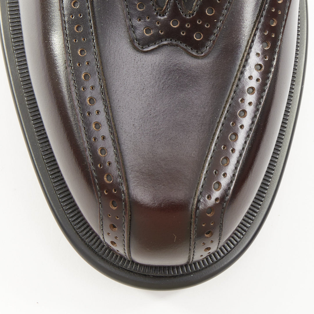 CHRISTIAN LOUBOUTIN Daniloumoc Urban burgundy black leather tassel loafer EU43