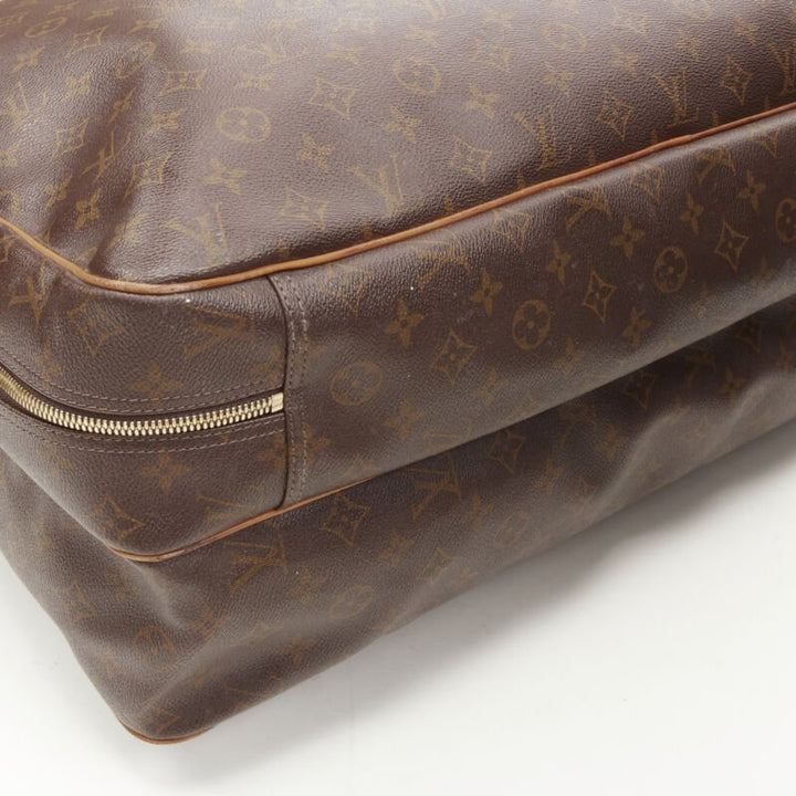 LOUIS VUITTON VIntage Alize brown monogram leather 2 compartment bag garment bag