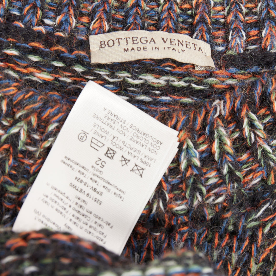 BOTTEGA VENETA speckle grunge beat 100% wool melange pullover sweater IT52 XL