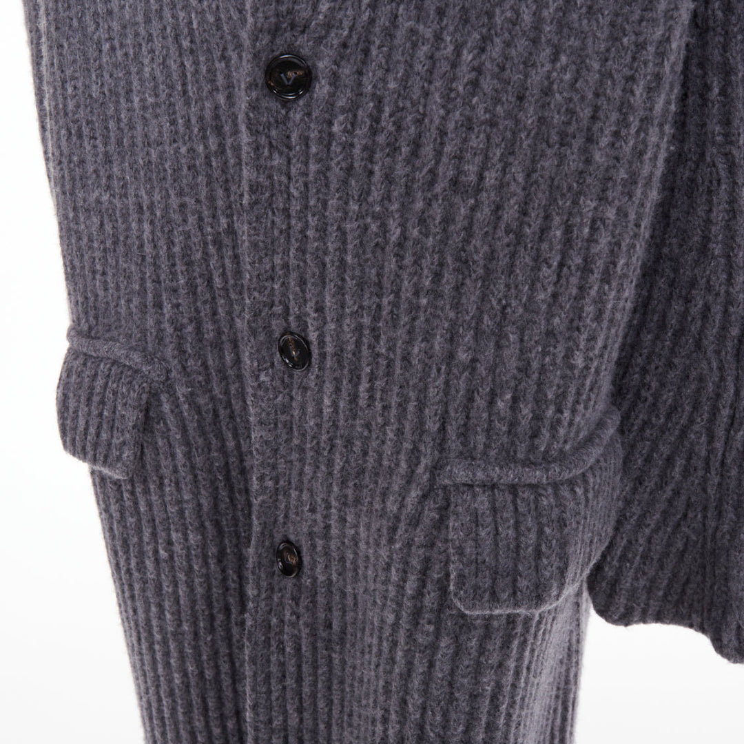 BOTTEGA VENETA 2022 Runway Felted Wool Knitted Coat grey melange coat M