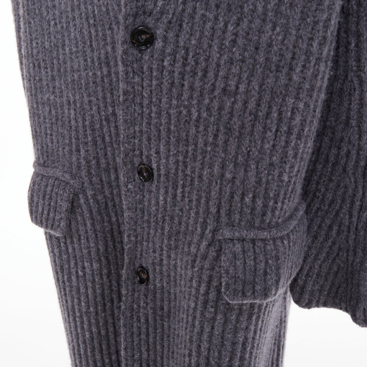 BOTTEGA VENETA 2022 Runway Felted Wool Knitted Coat grey melange coat M