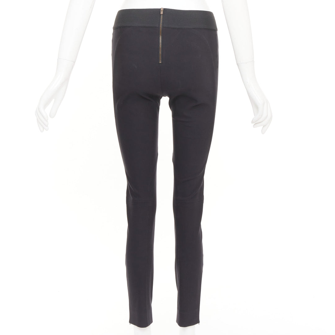 STELLA MCCARTNEY 2015 black cotton stretch zip equestrian riding pants  IT38 XS