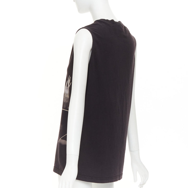 GIVENCHY 2011 Lane Crawford Madonna Graphic foil print cotton muscle tank top S