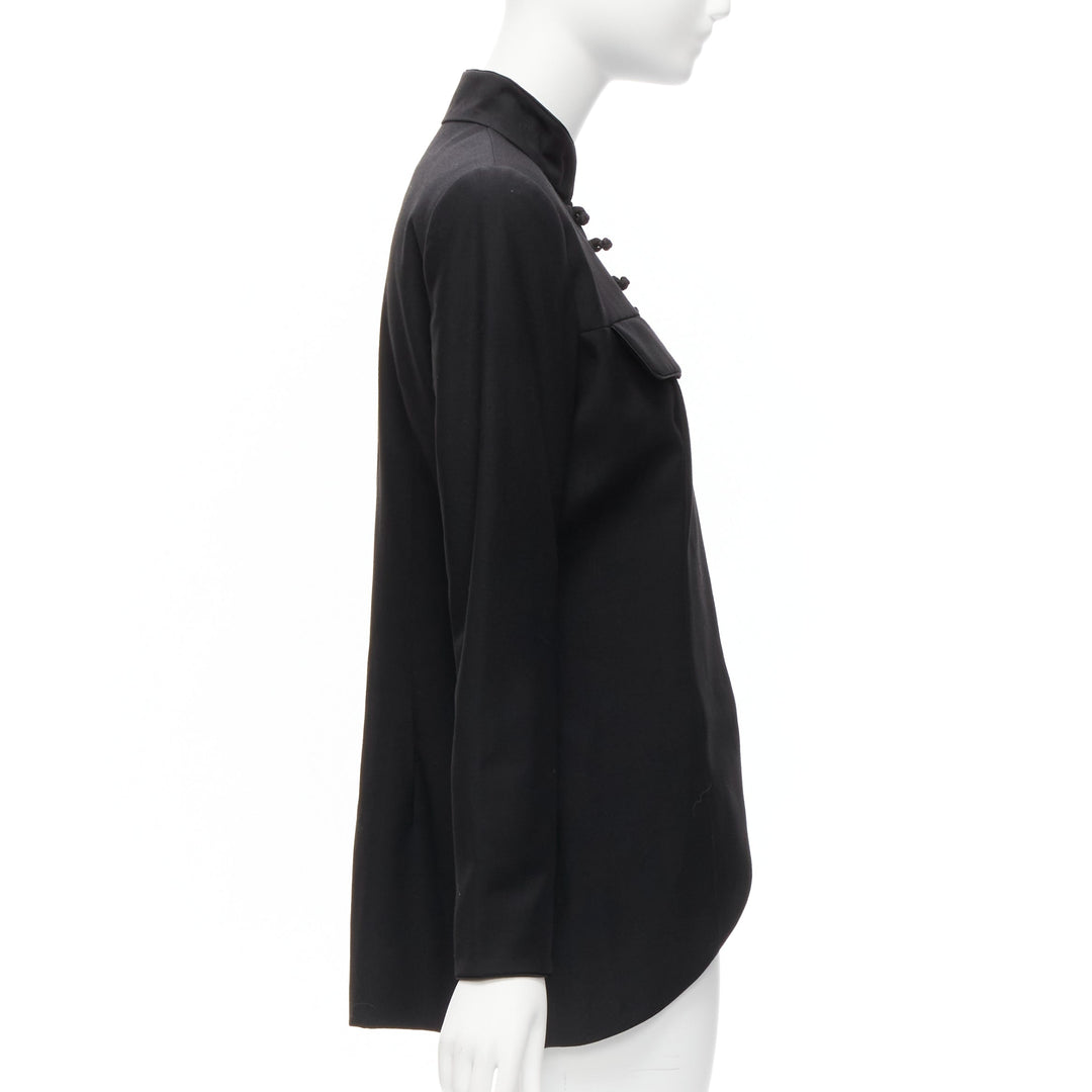 CHRISTIAN DIOR John Galliano 1999 Runway black Mao Mandarin collar jacket FR38 M