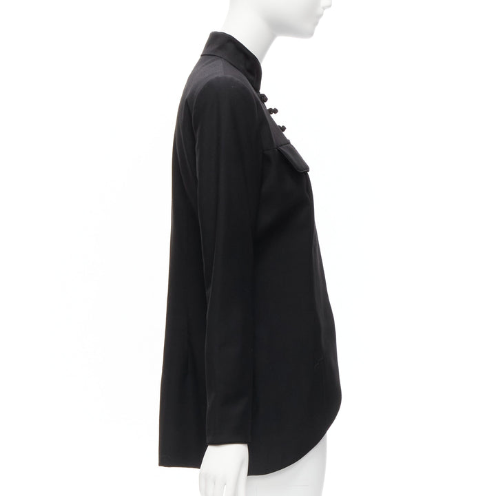 CHRISTIAN DIOR John Galliano 1999 Runway black Mao Mandarin collar jacket FR38 M