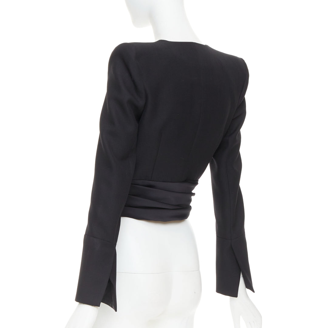 ALEXANDRE VAUTHIER COUTURE AW2020 Runway black open cummerband cropped jacket