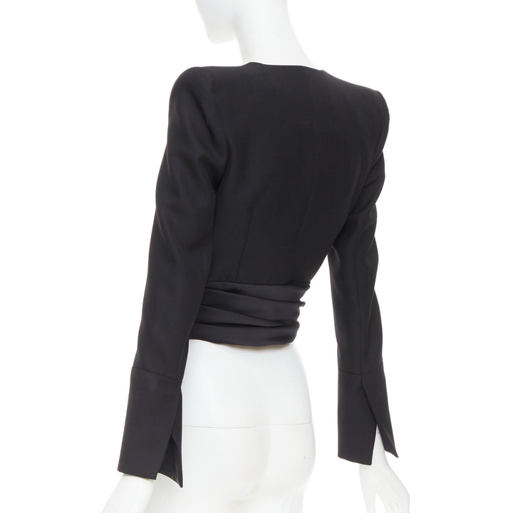 ALEXANDRE VAUTHIER COUTURE AW2020 Runway black open cummerband cropped jacket