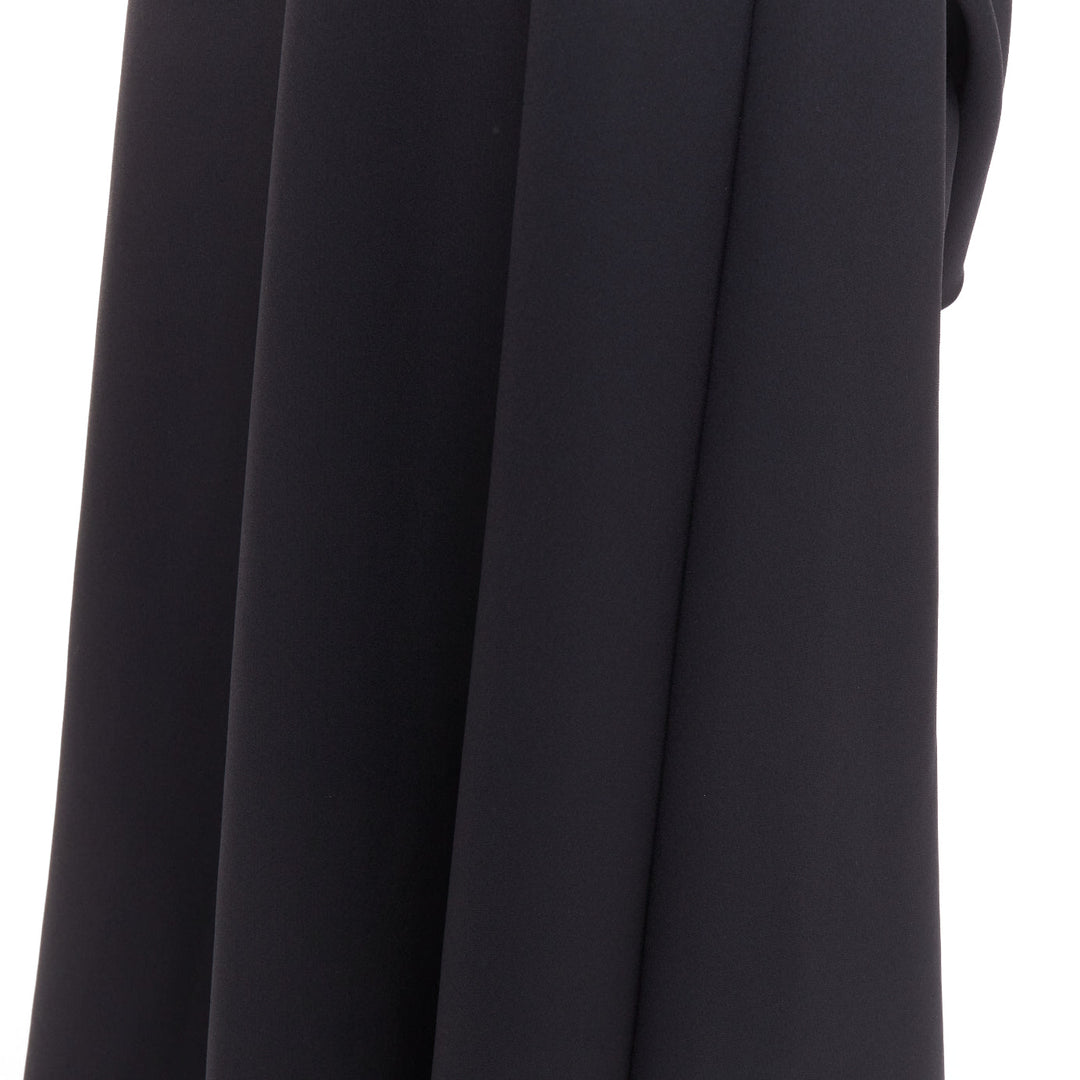 ALEXANDRE VAUTHIER COUTURE black halter neck cowl back voluminous maxi gown