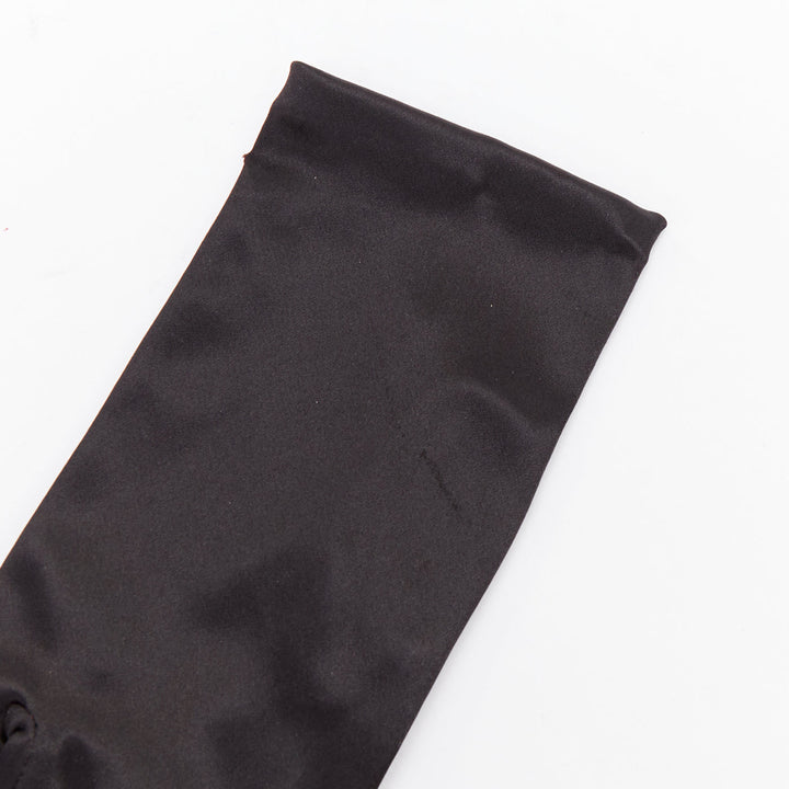 GIORGIO ARMANI black satin classic short evening gloves
