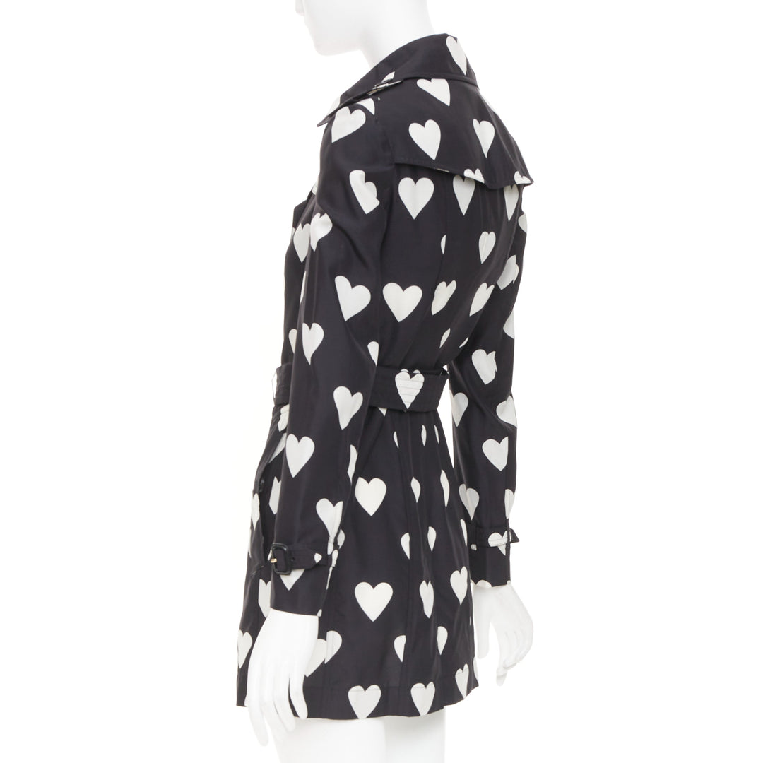 BURBERRY 2013 Runway Sandringham heart print double breasted trench jacket S