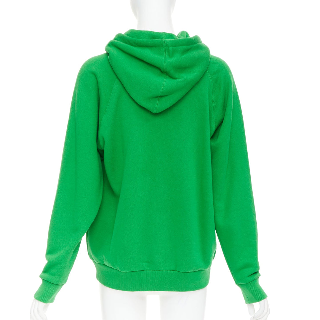 GUCCI Michele green cotton jersey embroidered Bunny flower  hoodie XS