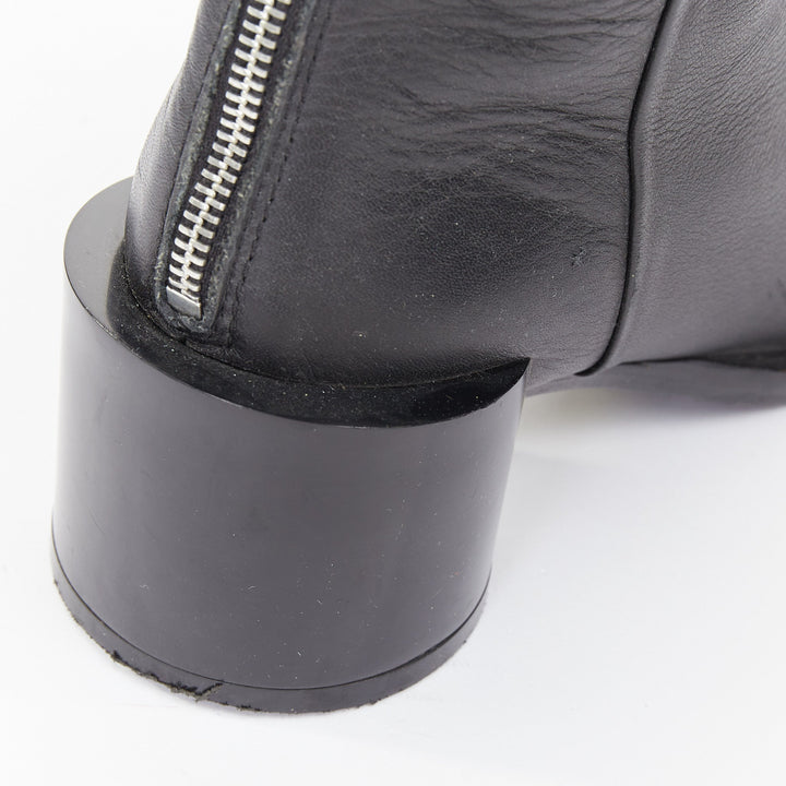 MM6 MAISON MARGIELA 2021 Anatomic black leather square toe ankle boots EU36 US6