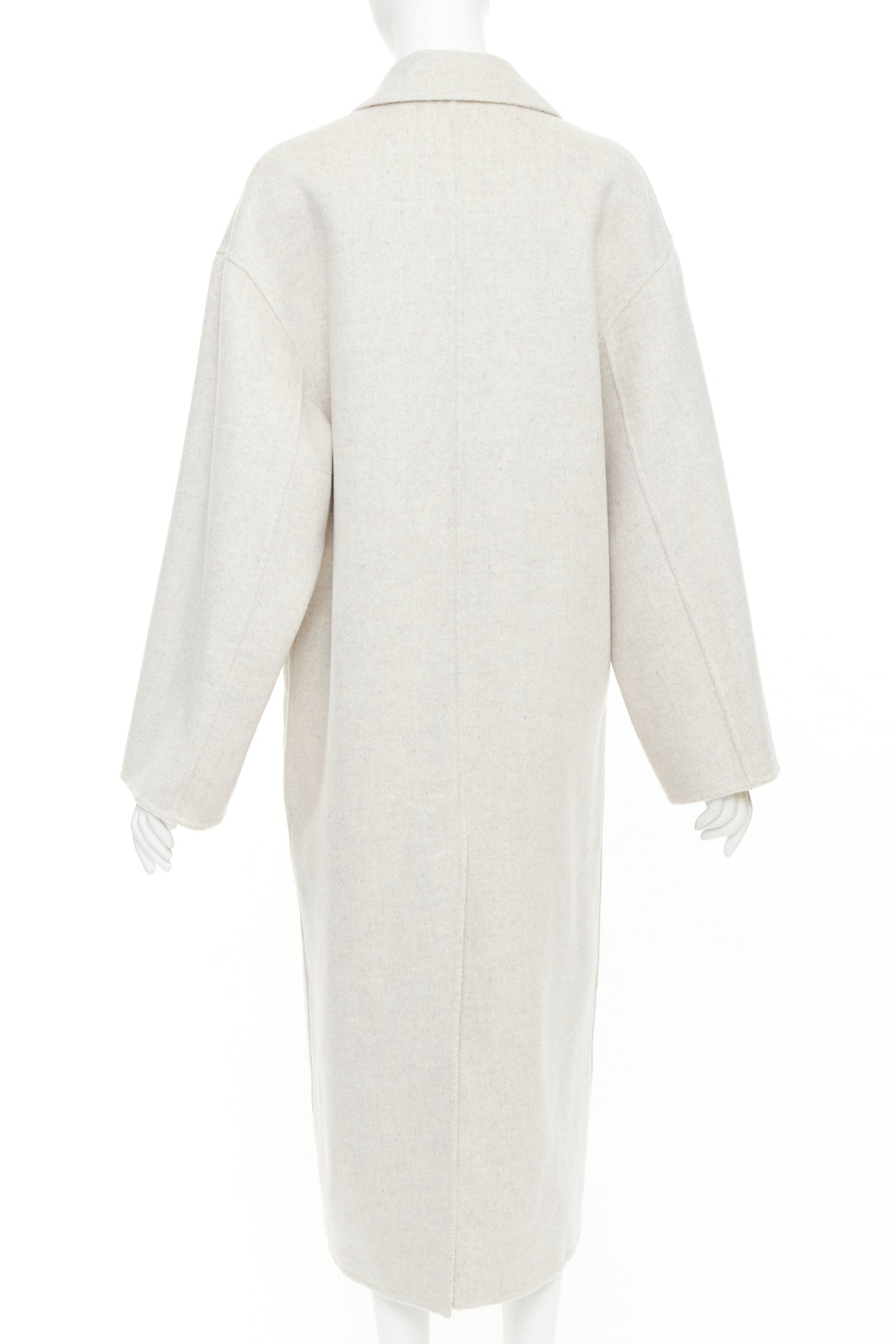 LOU LOU STUDIO Borneo light grey wool cashmere felt double breasted long coat XS