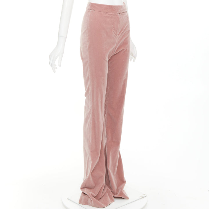ALEXANDRE VAUTHIER blush pink velvet high waisted extra flare pants