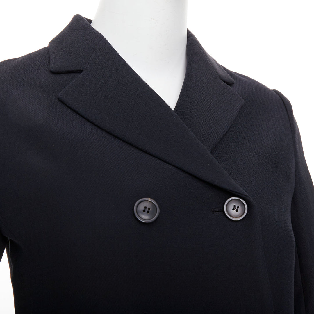 DIOR Marlene  black wool silk classic double breasted bar jacket blazer FR36 S