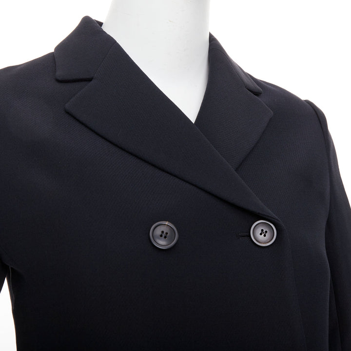DIOR Marlene  black wool silk classic double breasted bar jacket blazer FR36 S