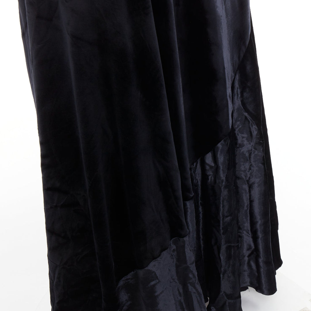 ALEXANDRE VAUTHIER COUTURE black velvet sheer panel mermaid gown