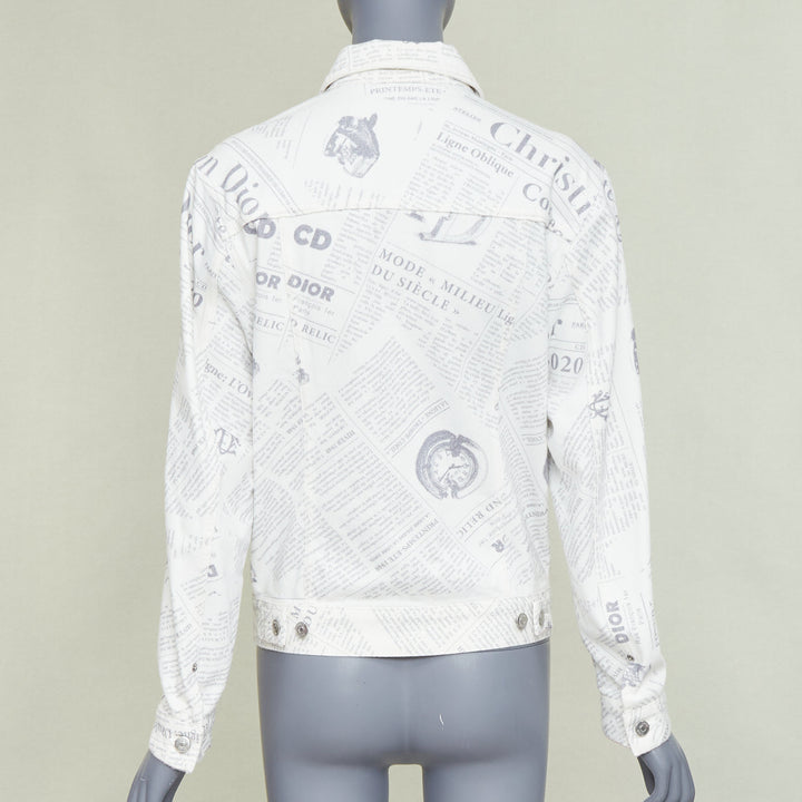 DIOR HOMME 2020 Daniel Arsham Runway newspaper print cotton denim jacket EU44 XS