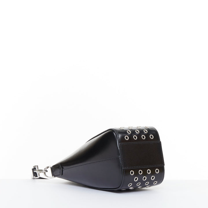 rare GIVENCHY Runway Antigona Vertical silver eyelets black box calfskin bag