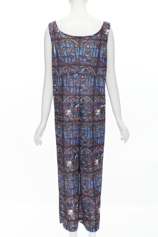 Runway COMME DES GARCONS Vintage 1990 Church Stained Glass print jumpsuit M