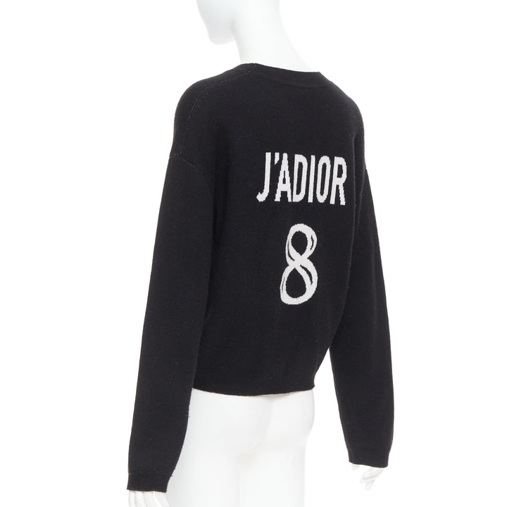 CHRISTIAN DIOR JADIOR 8 black cashmere blend pullover sweater FR36 S
