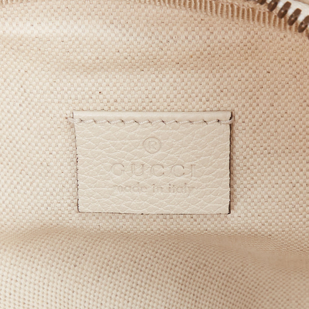 GUCCI Alessandro Michele off white vintage logo print leather crossbody belt bag