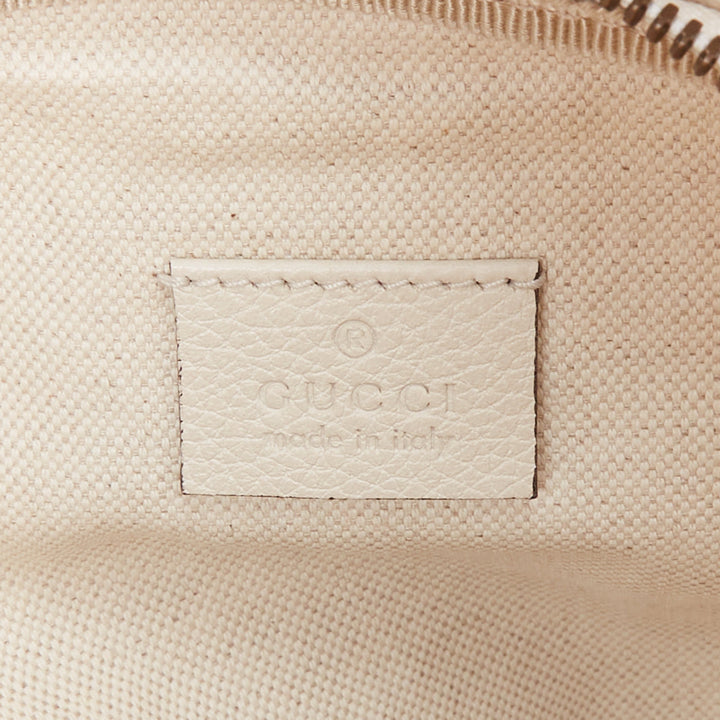 GUCCI Alessandro Michele off white vintage logo print leather crossbody belt bag