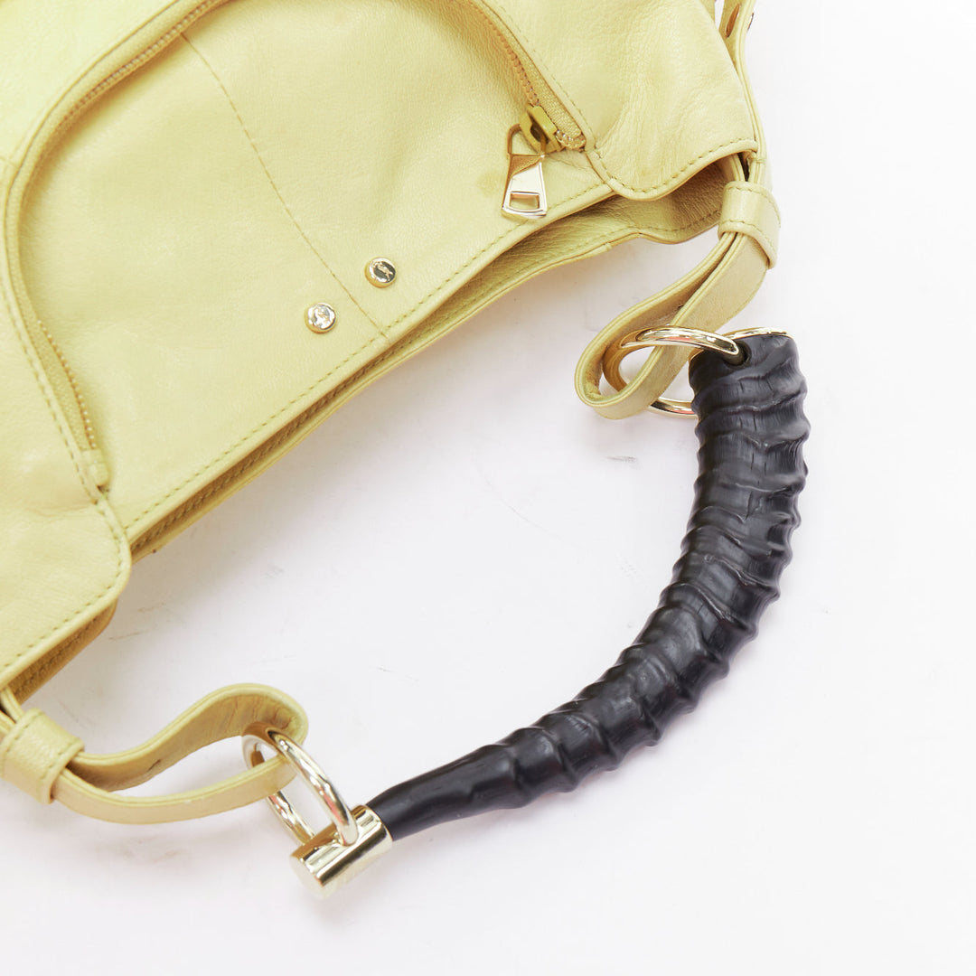 YVES SAINT LAURENT Mombasa butter yellow black horn shoulder bag