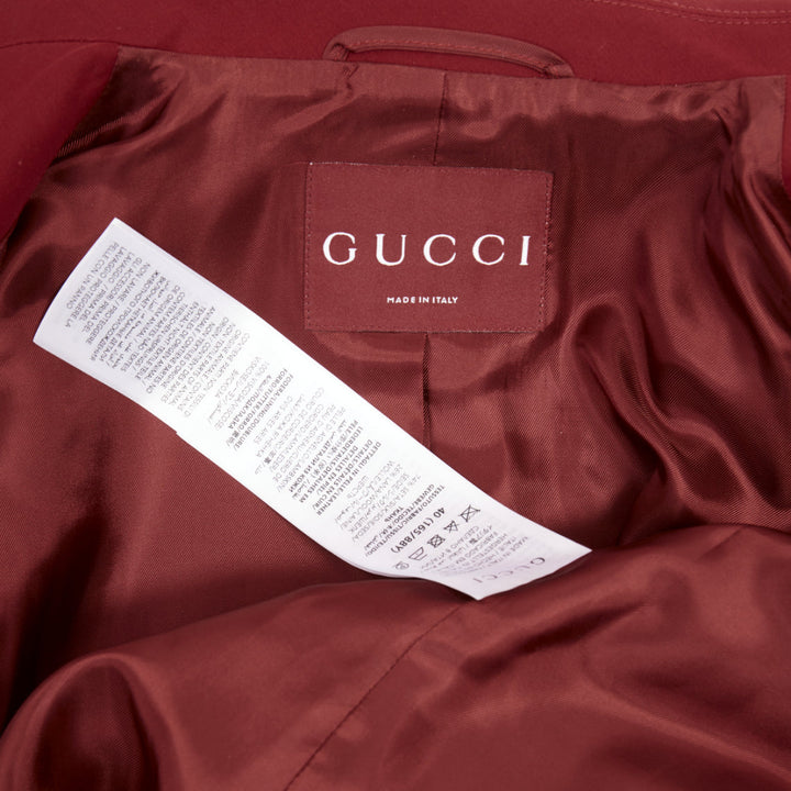 GUCCI 2025 Rosso Ancora wool silk cady martingale double breasted jacket IT40 S