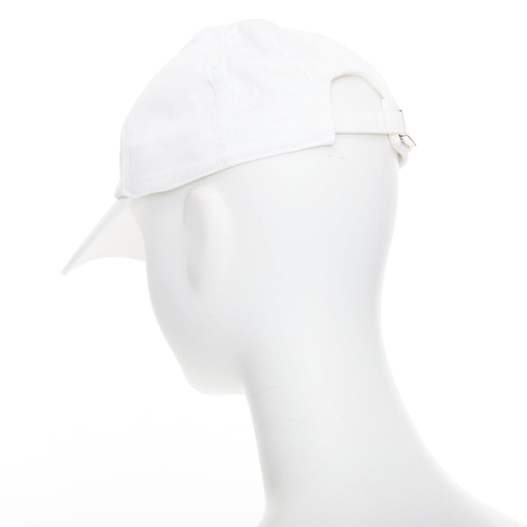 BALENCIAGA white cotton black embroidered logo baseball cap L
