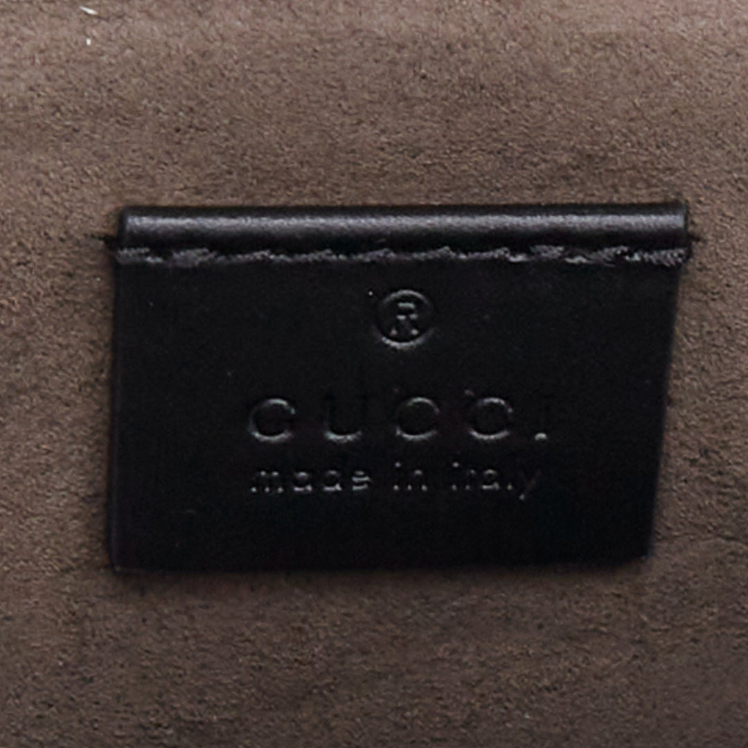 GUCCI Eden Supreme GG monogram canvas black leather belt bag