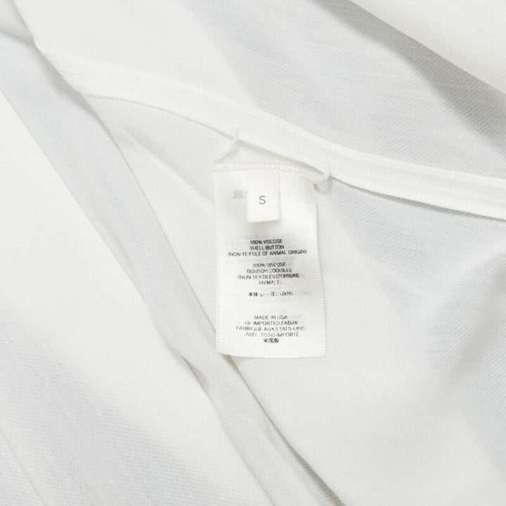 THE ROW 100% viscose white relaxed fit pleated back minimalist shirt S