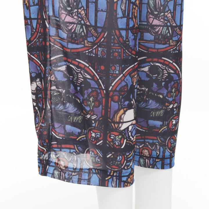 Runway COMME DES GARCONS Vintage 1990 Church Stained Glass print jumpsuit M