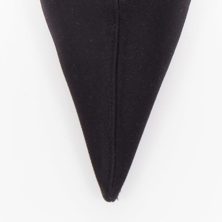 BALENCIAGA Demna Knife black crepe jersey BB embroidered thigh high boots EU38