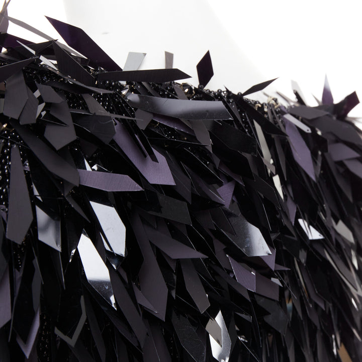 rare ALEXANDRE VAUTHIER COUTURE AW2023 Runway black filigree pailette beaded top