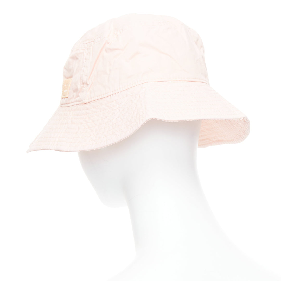 ACNE STUDIOS Pansy Face pink cotton orange smiley bucket hat 59cm