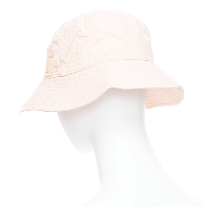 ACNE STUDIOS Pansy Face pink cotton orange smiley bucket hat 59cm