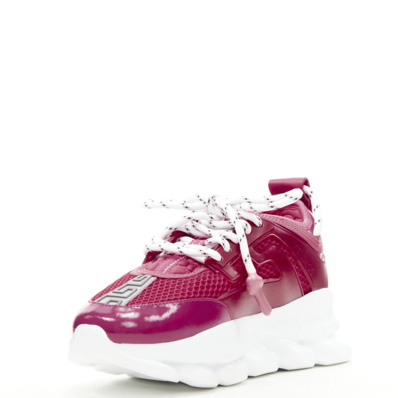 VERSACE Chain Reaction fuschia pink white chunky sneaker EU38 US8