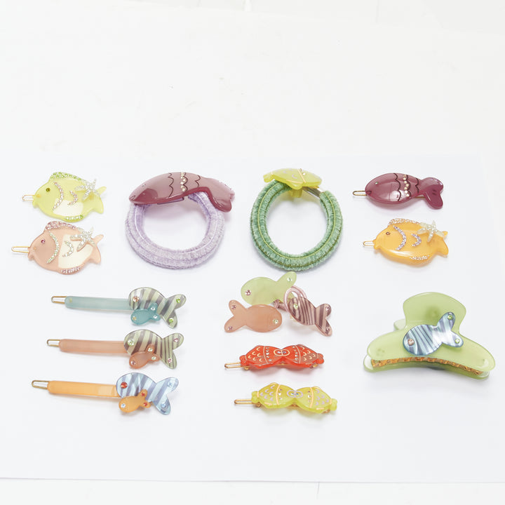 CHIC & MODE Alexandre Zouari crystal fish hair clamp clip tie X13