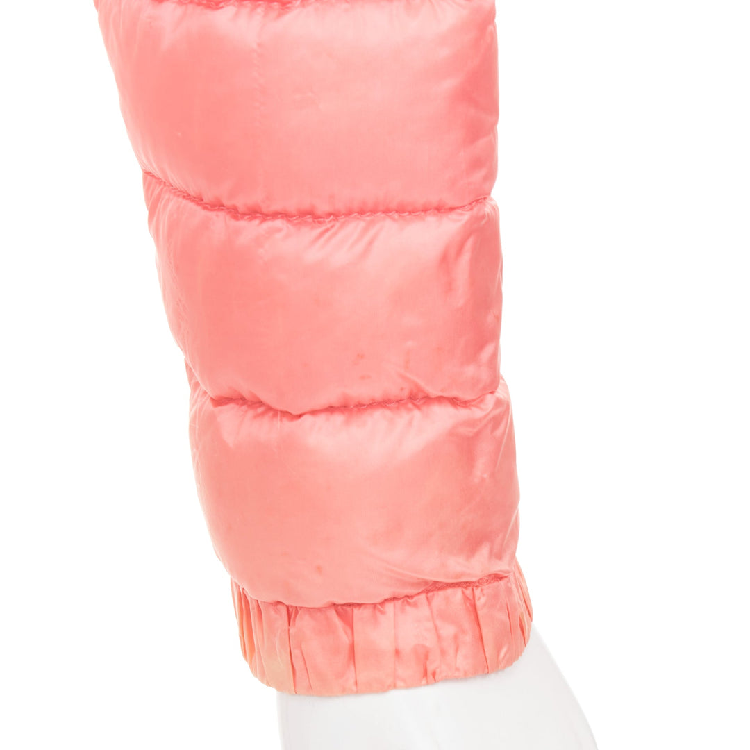 MONCLER 2013 pink ruched trim 4 pocket cropped padded jacket Sz1 S