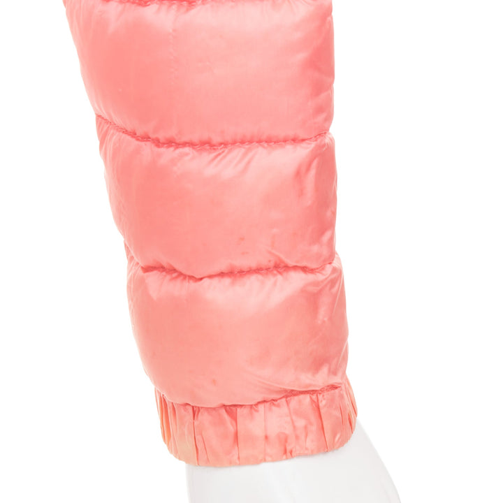 MONCLER 2013 pink ruched trim 4 pocket cropped padded jacket Sz1 S