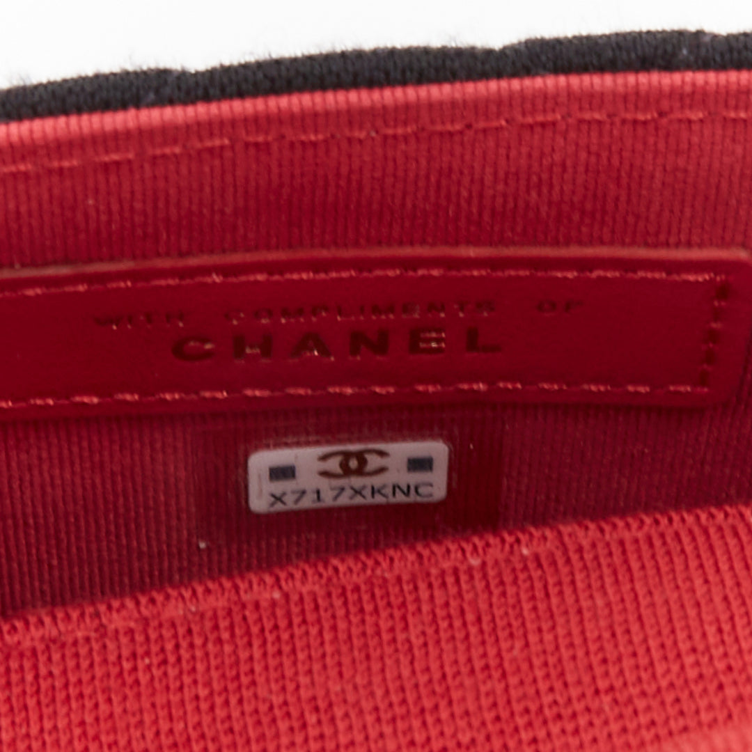 CHANEL 23C VIP Limited black quilted jersey gold CC chain mini crossbody bag