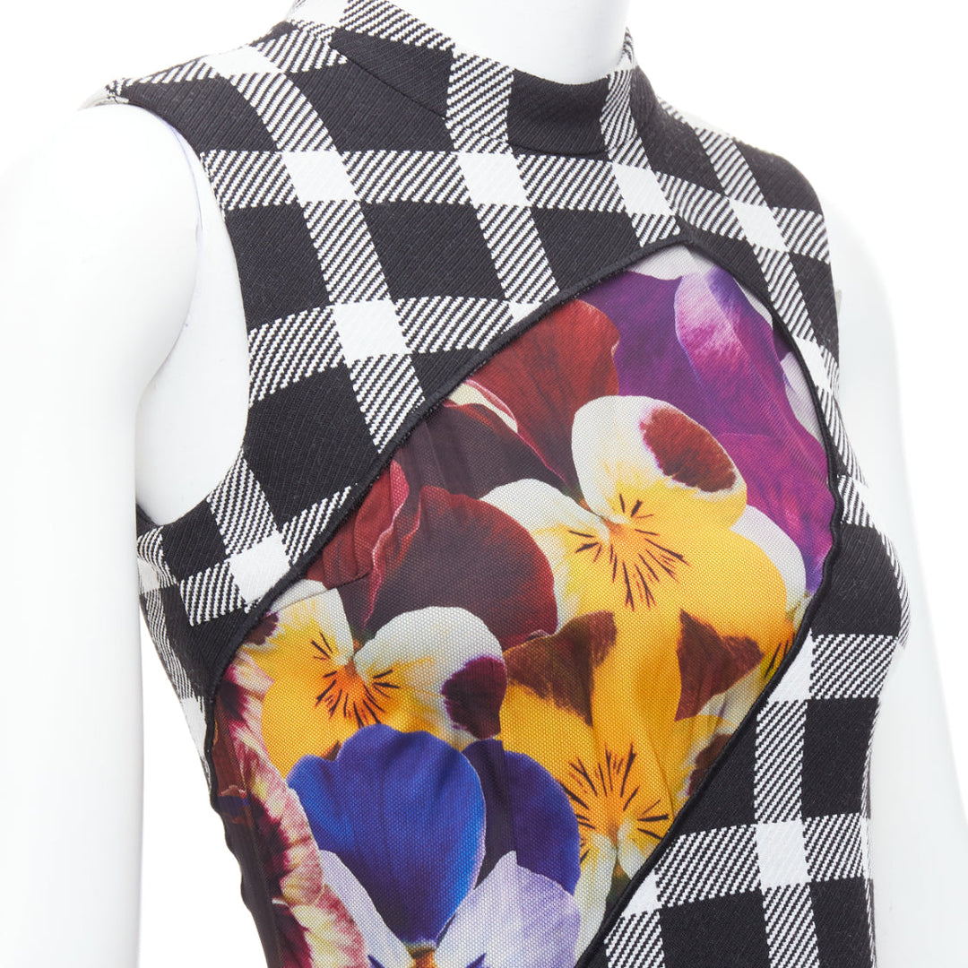 CHRISTOPHER KANE virgin wool multicolor orchid plaid print dress IT38 XS