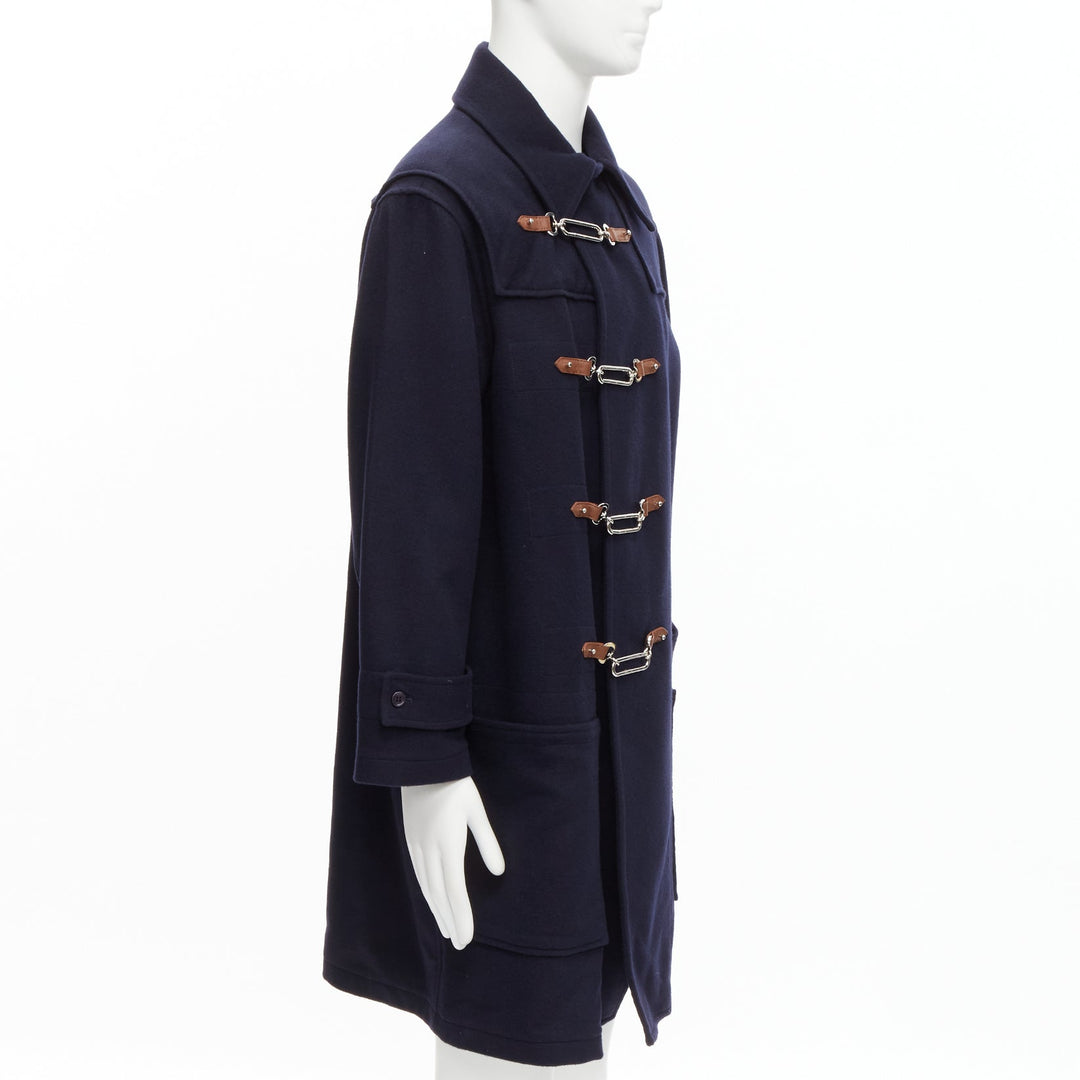 RALPH LAUREN Purple Label Fintona wool brown silver toggle buckle coat Size 6 M